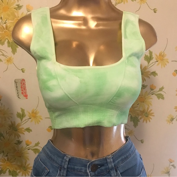 Free People Movement good karma Tie Dye Bra In Electric Pistachio Size XS/S - Picture 7 of 10
